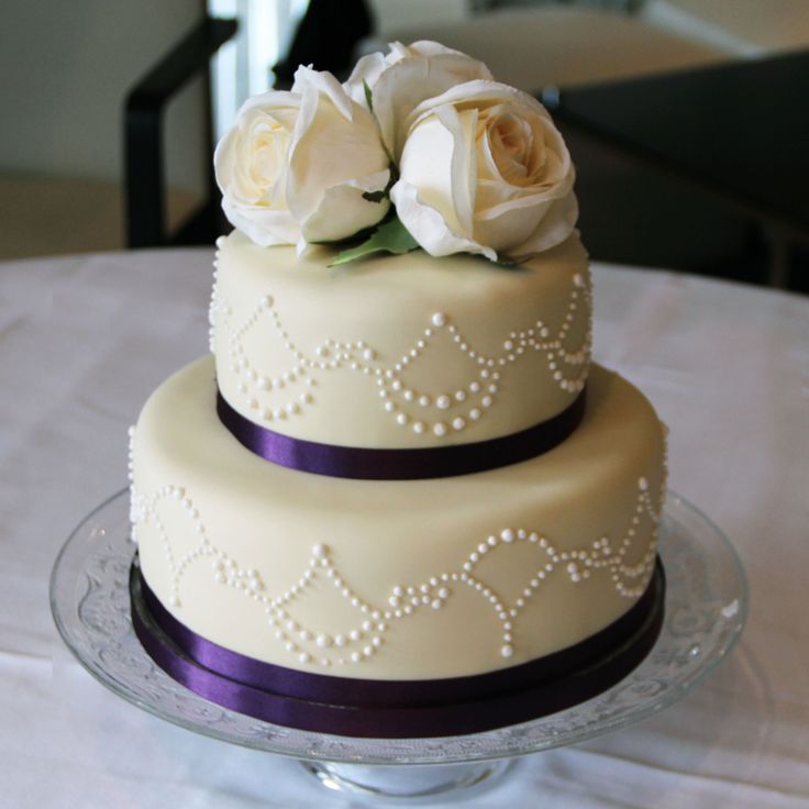 2 Tier Purple Wedding Cakes