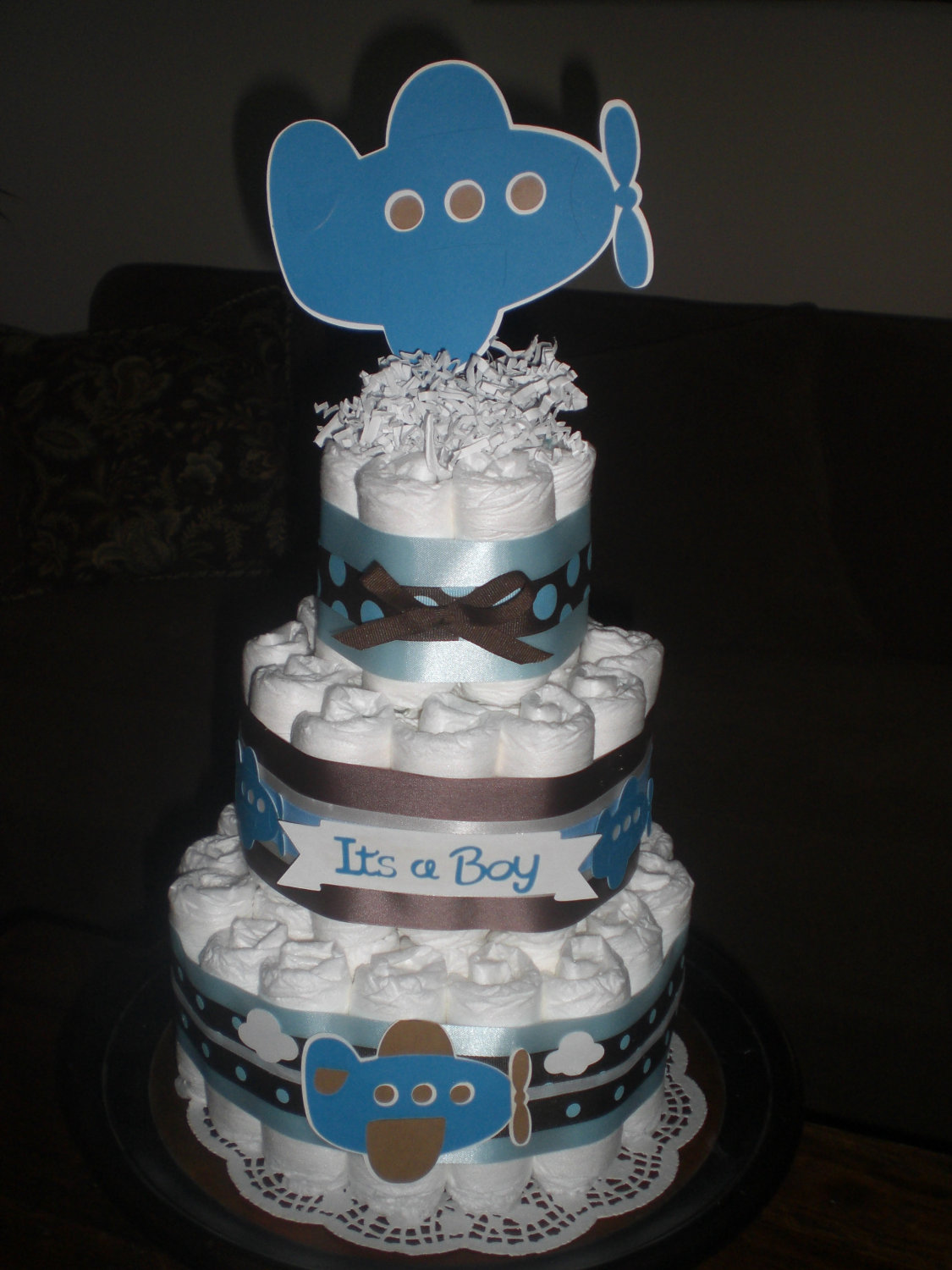 Airplane Baby Shower Diaper Cake