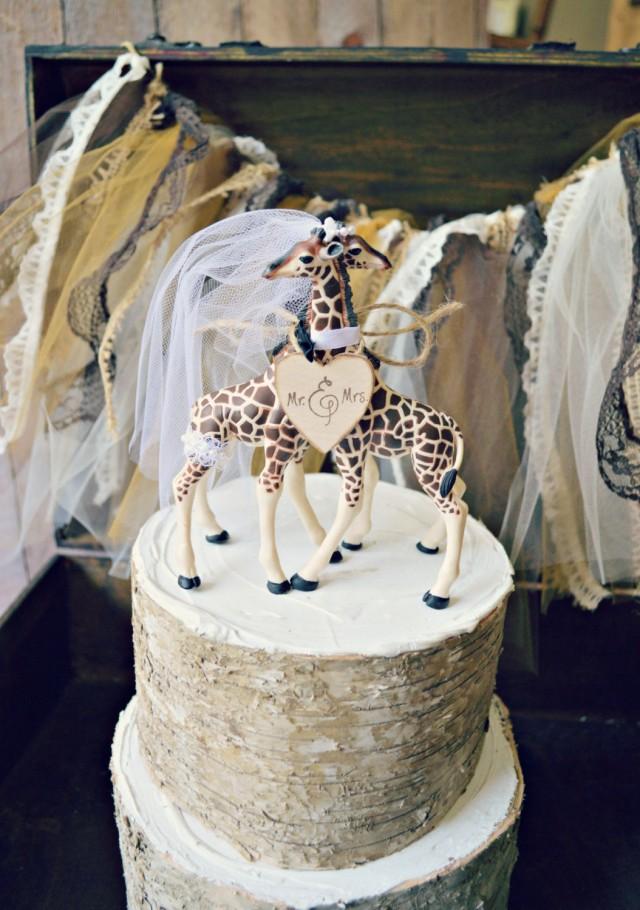 Animal Bride and Groom Wedding Cake Topper