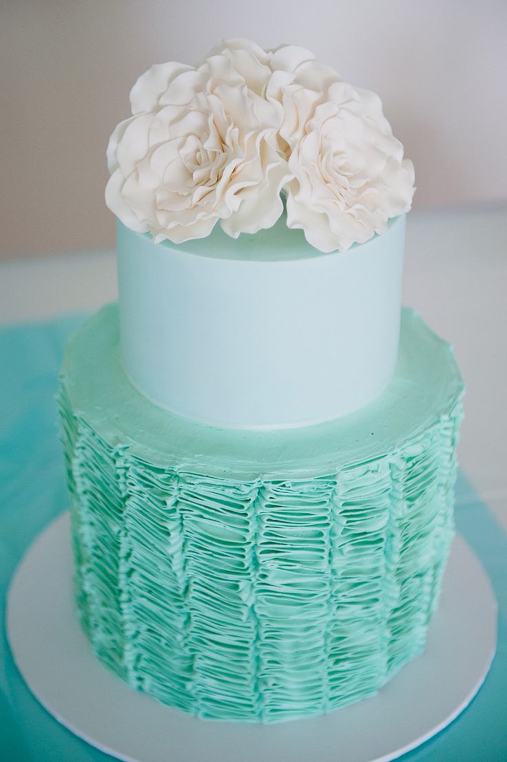 Aqua Turquoise Wedding Cake