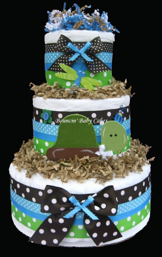 Baby Shower Diaper Cake Centerpieces