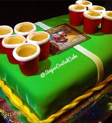 Beer Pong Birthday Cake