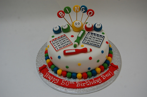 Bingo Themed Birthday Cake