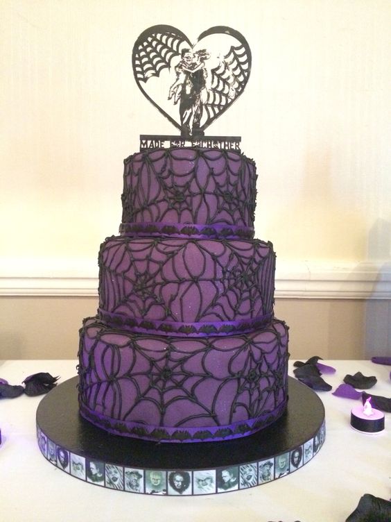 Black and Purple Wedding Cake Black and Purple Wedding Cake