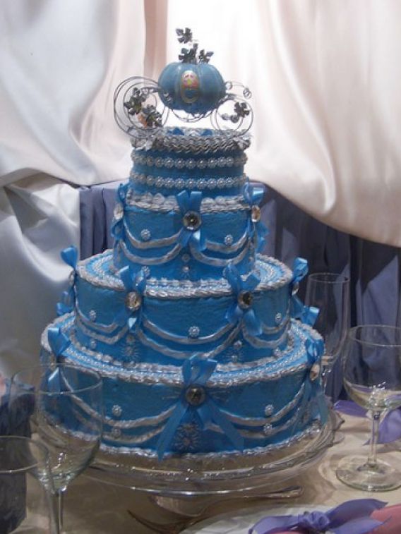 Blue Cinderella Wedding Cake Blue Cinderella Wedding Cake