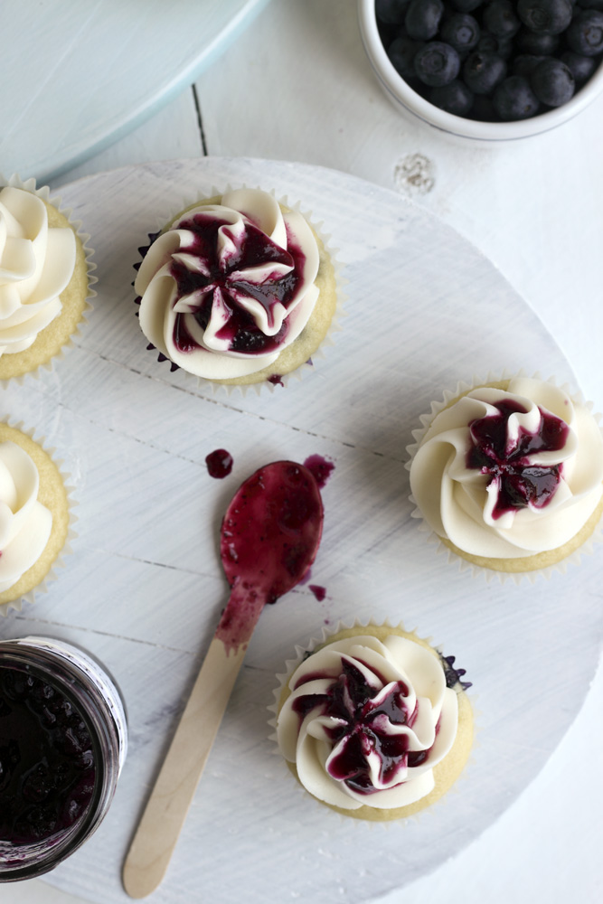 Blueberry Cupcakes with Honey Buttercream Recipe