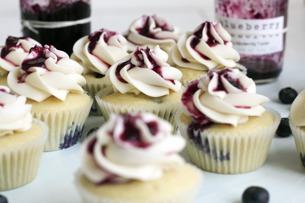 Blueberry Cupcakes with Honey Buttercream Recipe