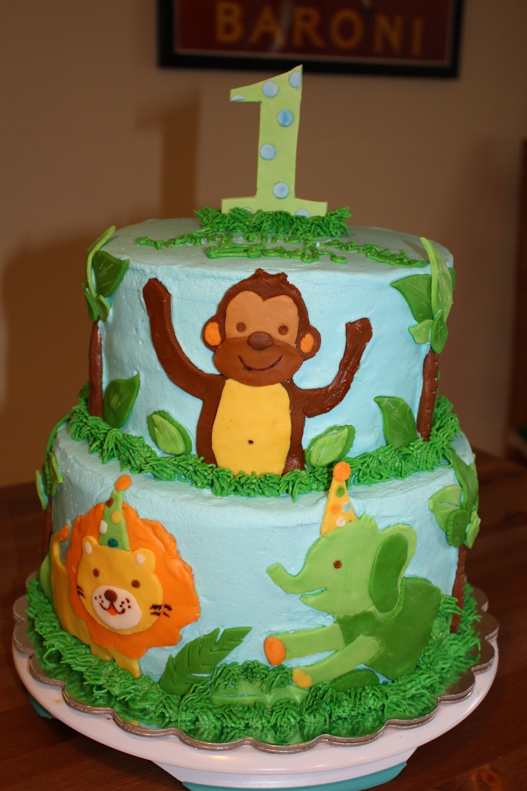 Boy 1st Birthday Jungle Cake