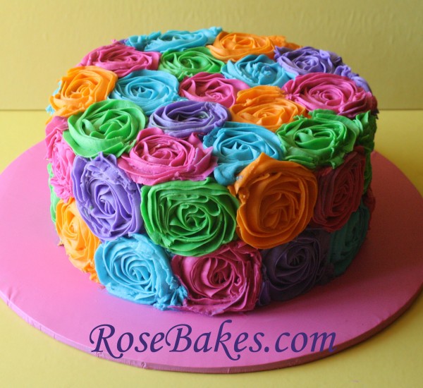 Bright Birthday Cake Buttercream Roses