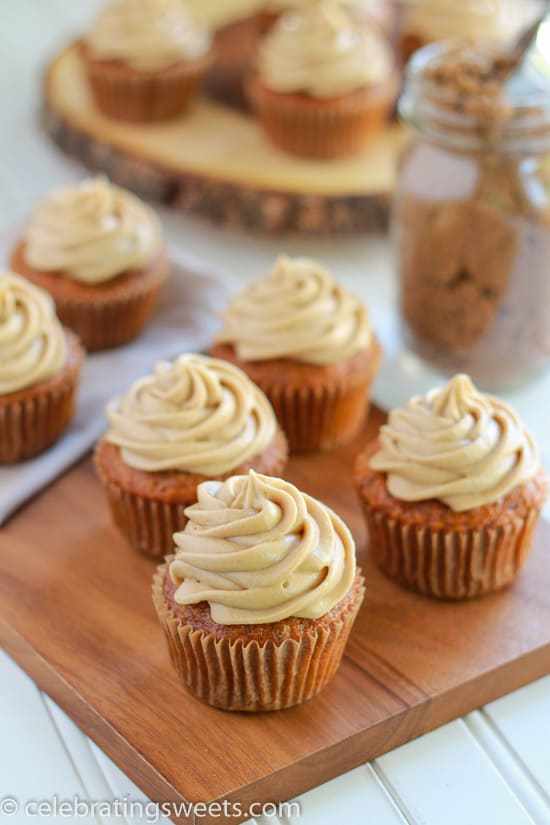 Brown Sugar Carrot Cake Cupcakes with Cream Cheese Frosting