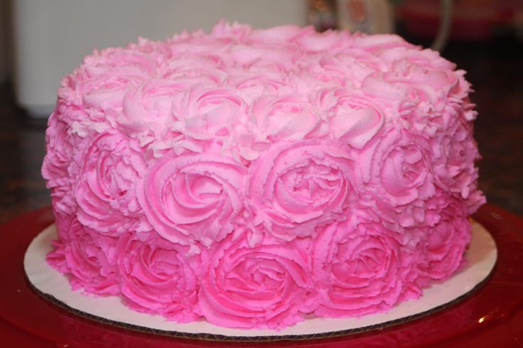 Buttercream Ombre Cake Pink Roses Buttercream Ombre Cake Pink Roses