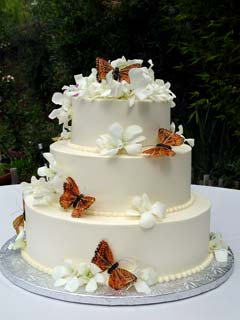 Buttercream Wedding Cake with Butterflies