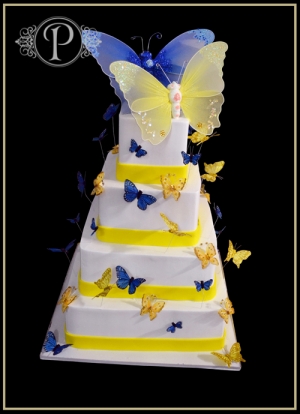 Buttercream Wedding Cake with Butterflies