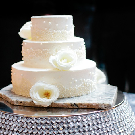 Buttercream Wedding Cake with Pearls