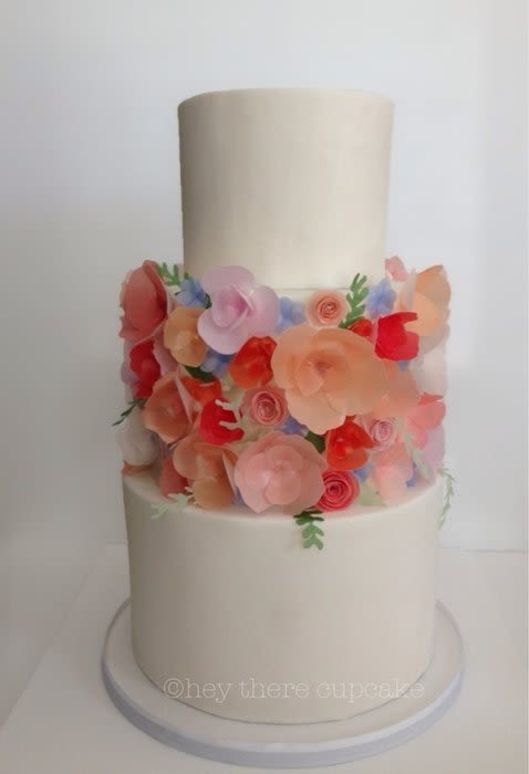 Cake with Wafer Paper Flower Cake with Wafer Paper Flower