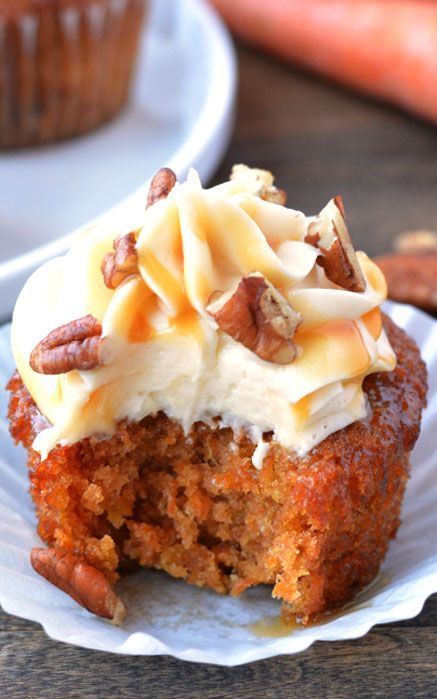 Carrot Pecan Caramel Cupcakes