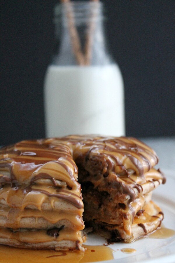 Chocolate and Peanut Butter Pancakes