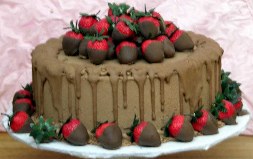 Chocolate Grooms Cake with Strawberries