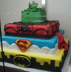 Comic Book Super Heroes Cake