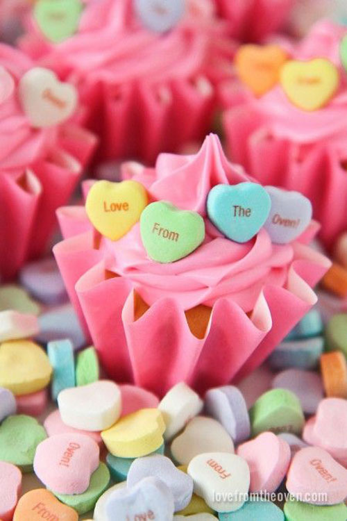 Conversation Heart Cupcakes