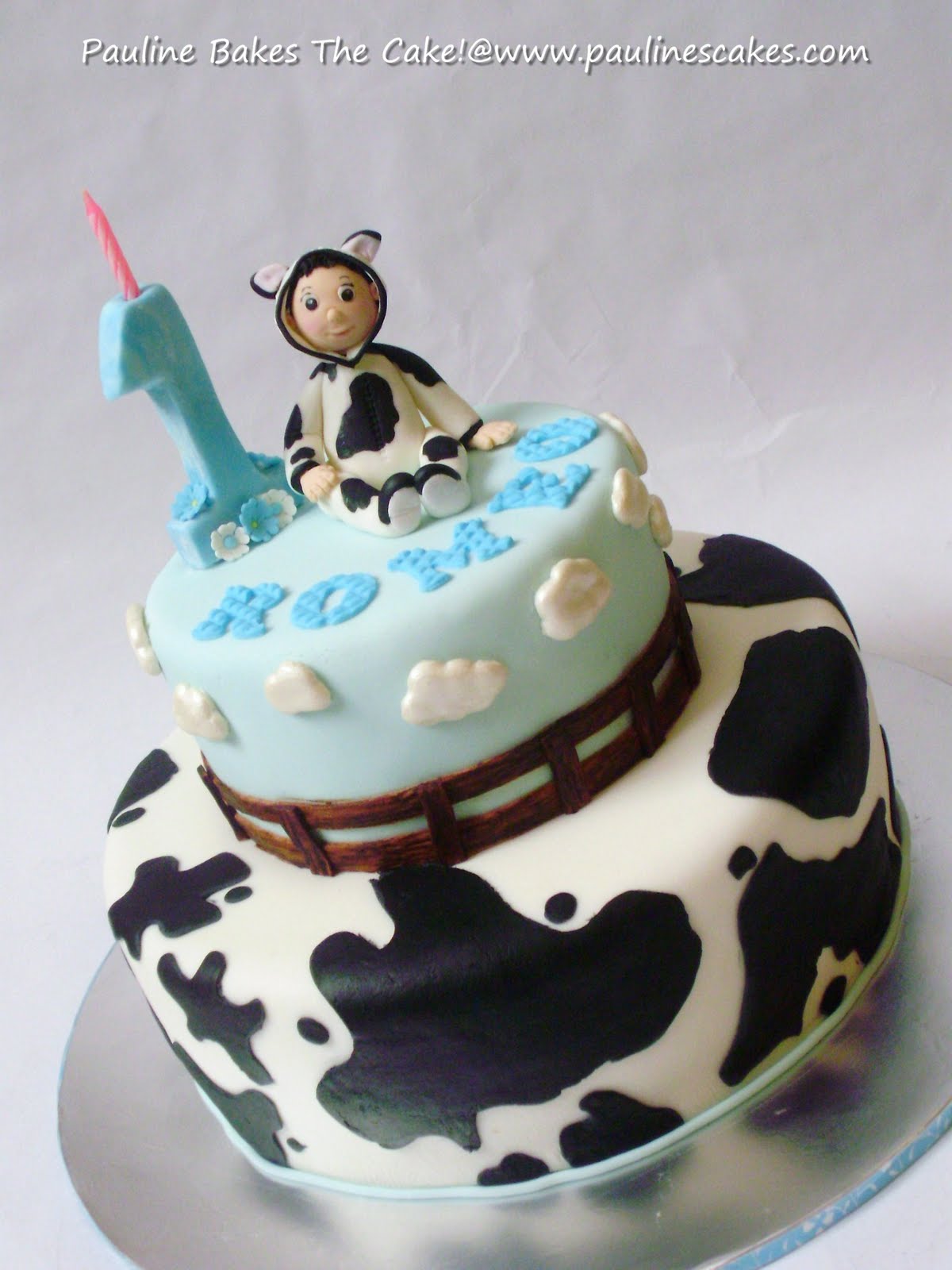 Cow Print Baby Shower Cake