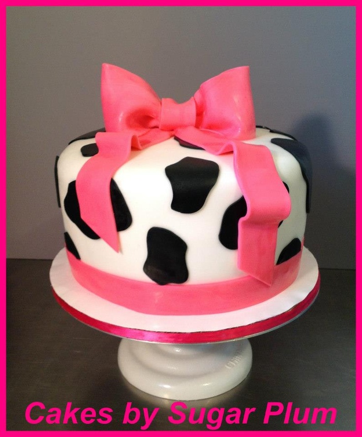 Cow Print Baby Shower Cake