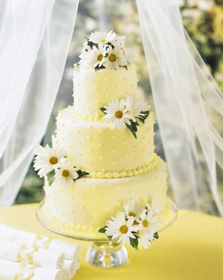 Daisy Wedding Cakes with Flowers