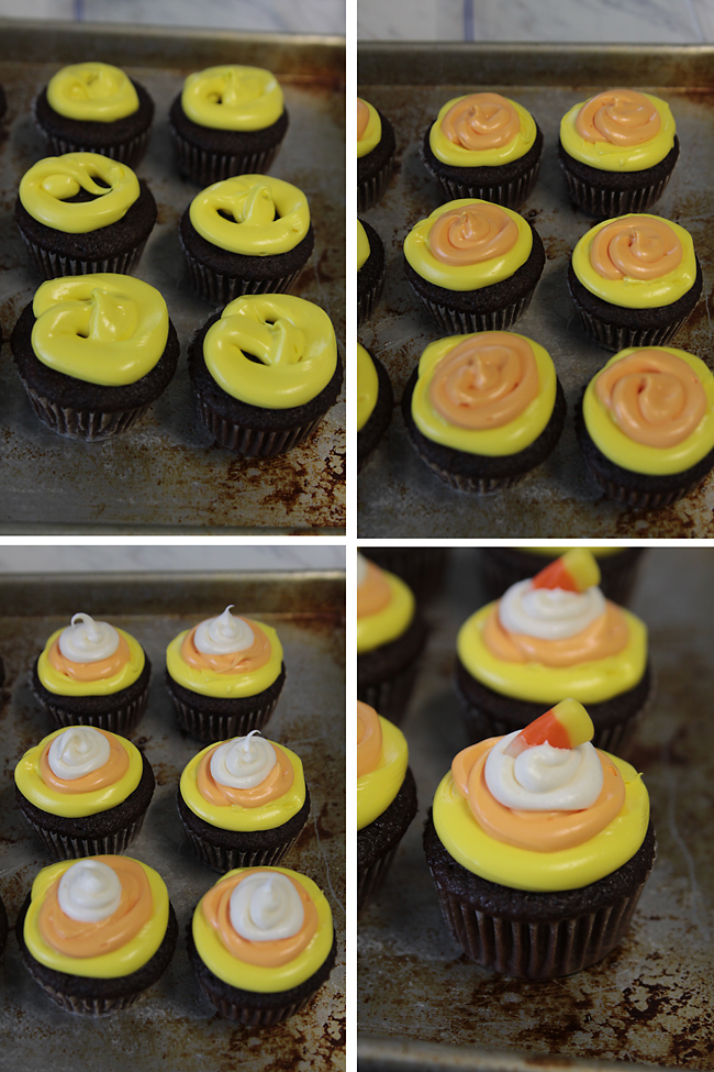 Easy Halloween Cupcakes Candy Corn