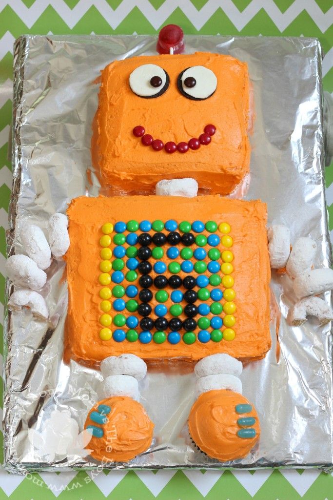 Easy Robot Birthday Cake