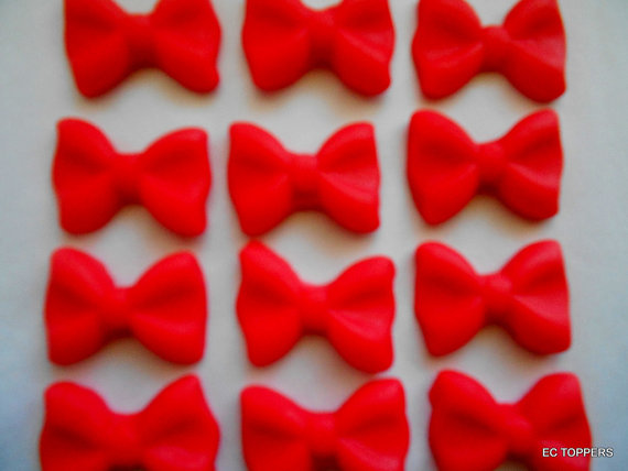 Edible Bow Cupcake Toppers