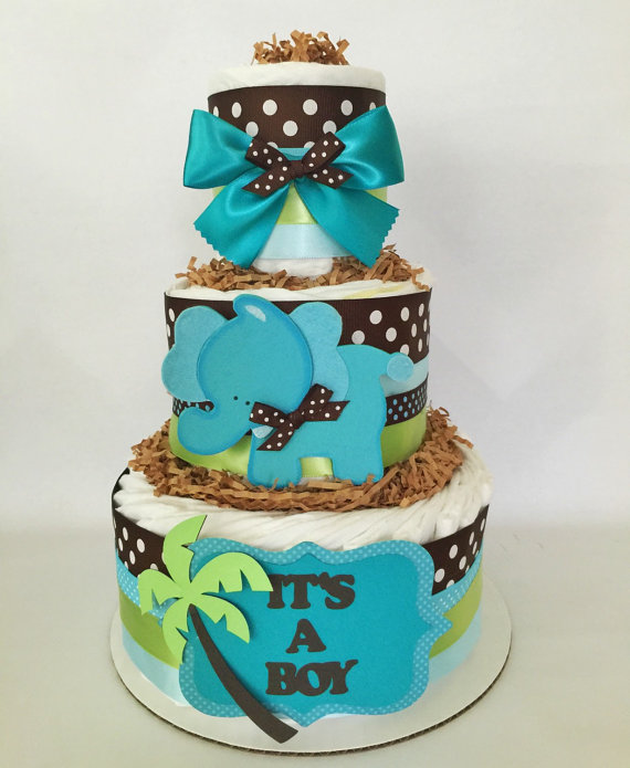 Elephant Baby Shower Diaper Cake