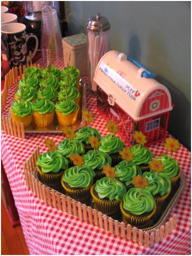 Farm Theme Baby Shower Cupcakes