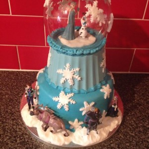Frozen Snow Globe Birthday Cake