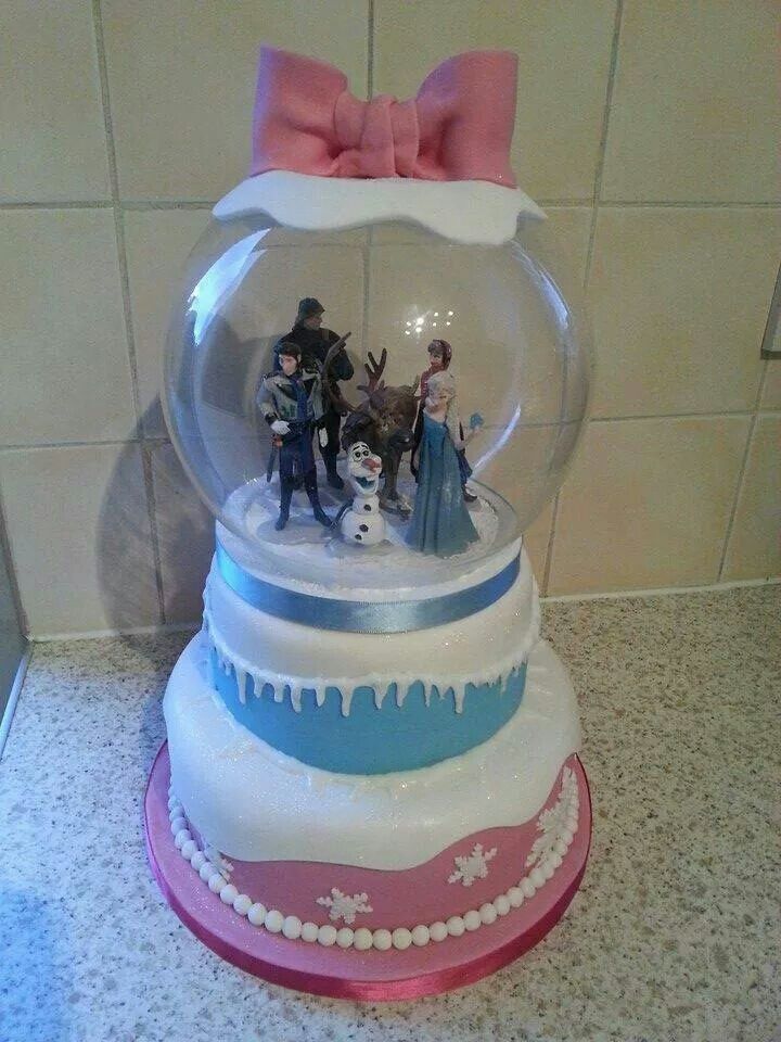 Frozen Snow Globe Cake Frozen Snow Globe Cake