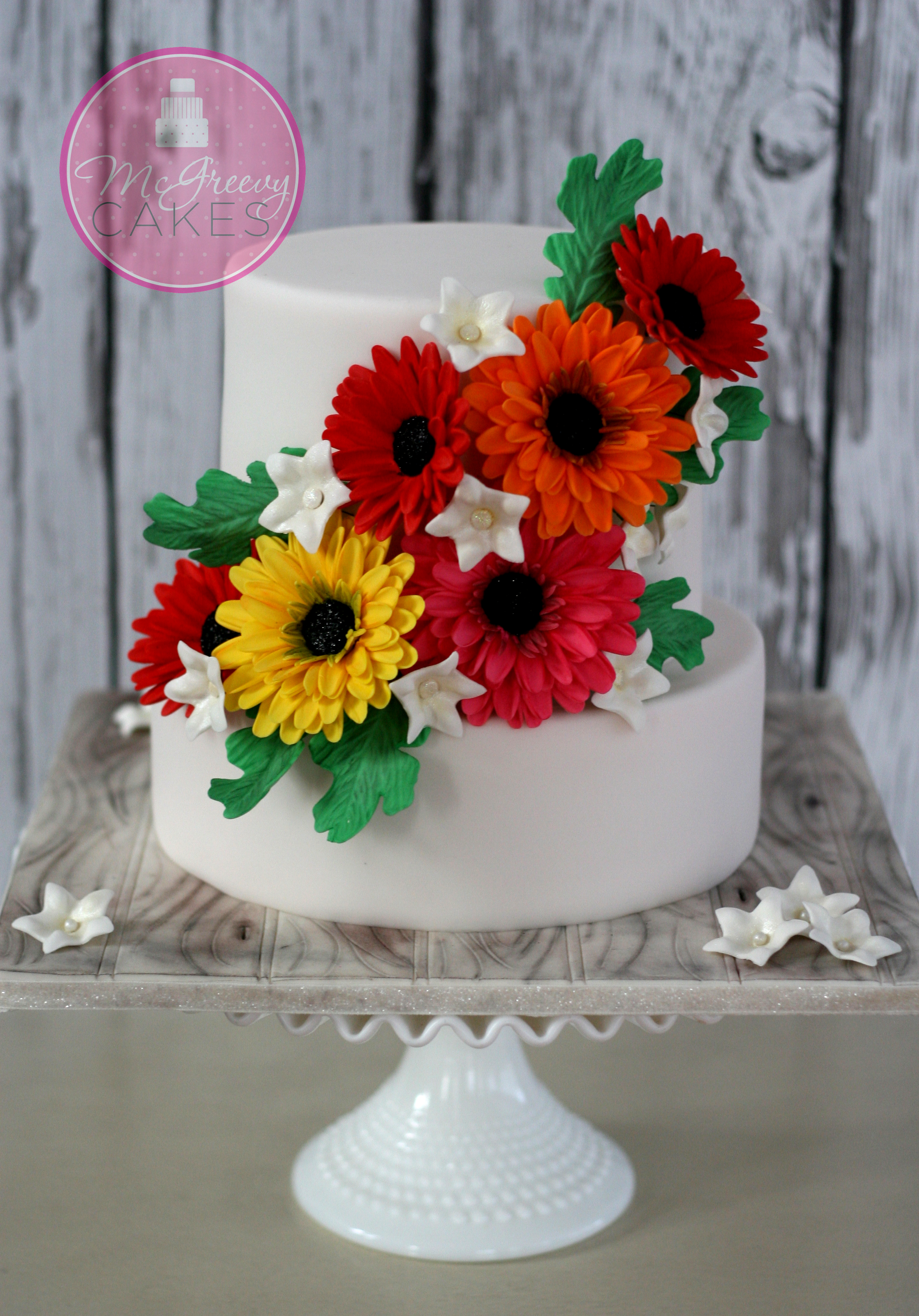 Gerber Daisy Birthday Cake Pic