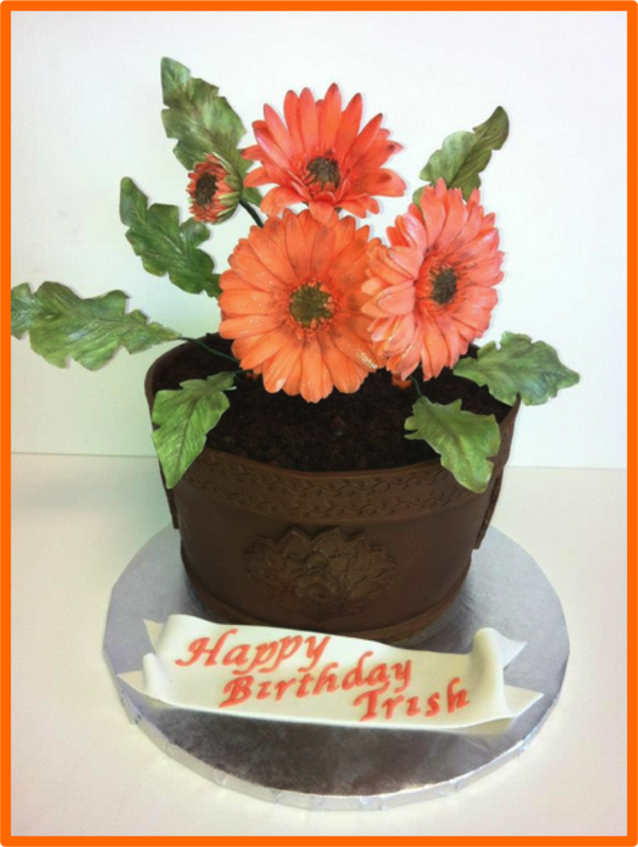 Gerber Daisy Flower Cake