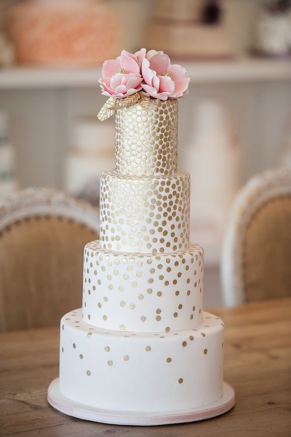 Gold Sequin Wedding Cake