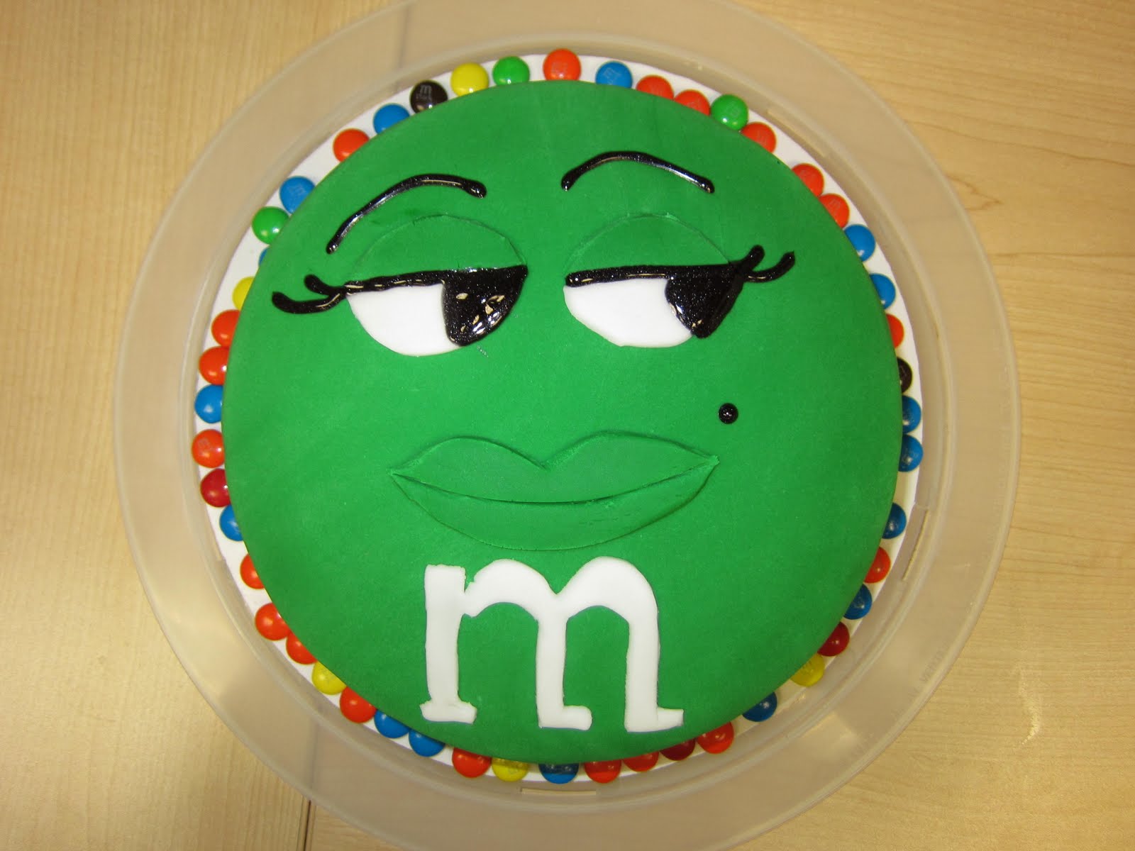 Green M and M Cake