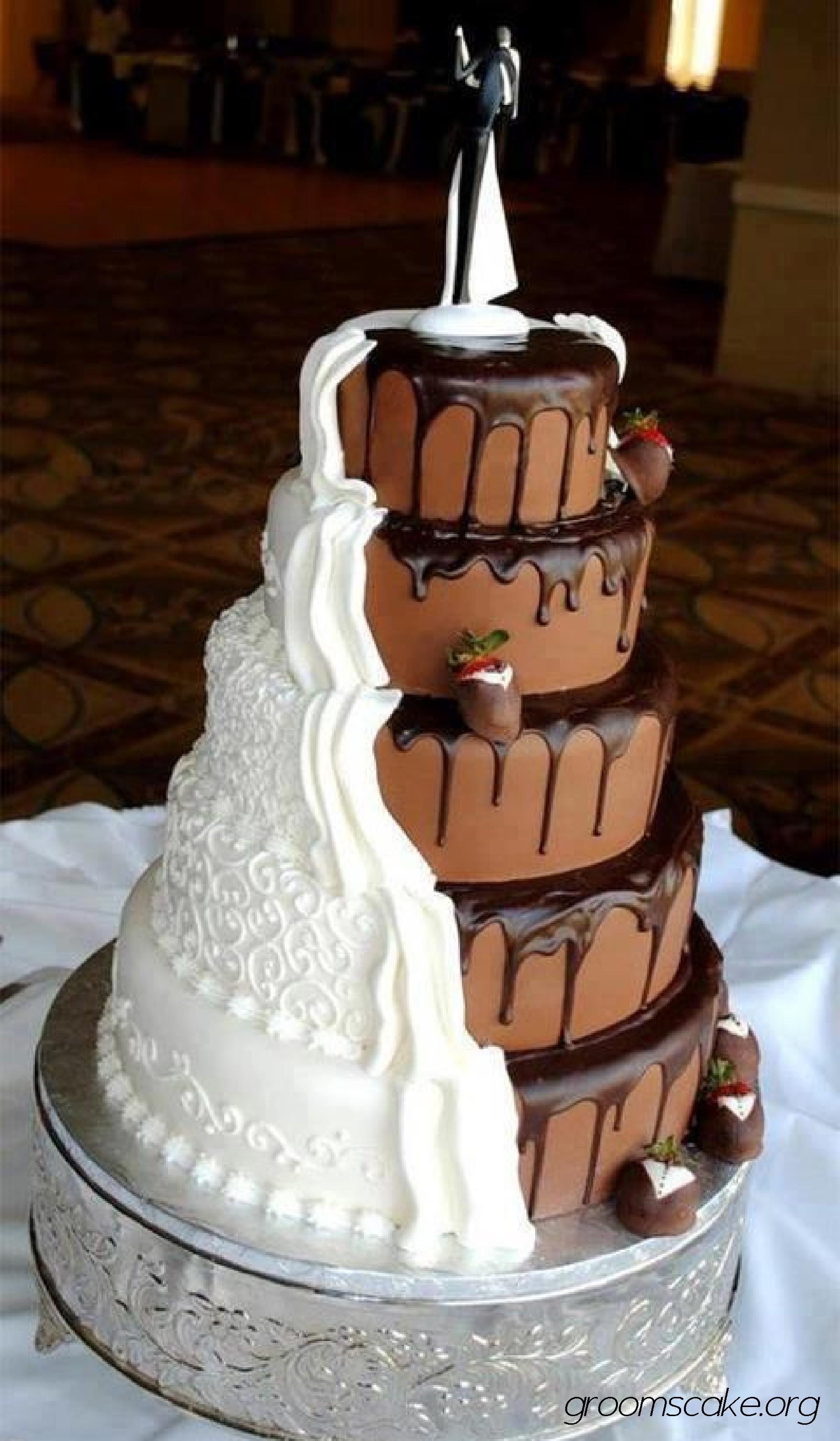 Half Chocolate Wedding Cake