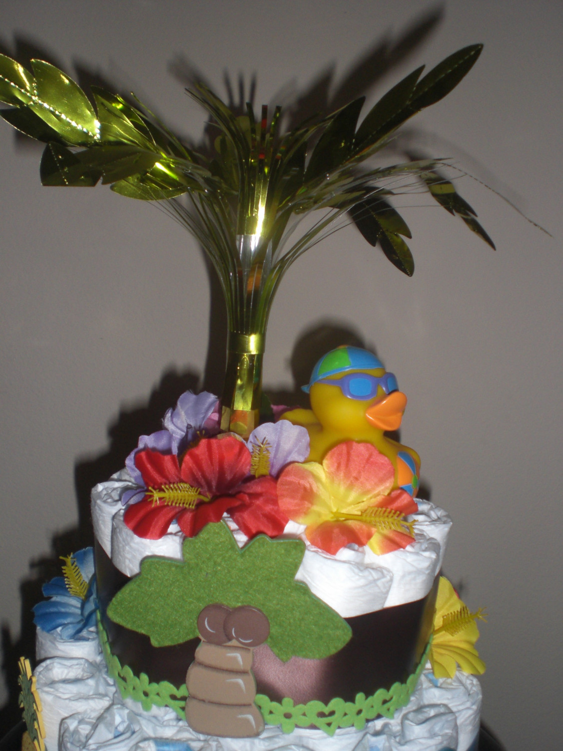 Hawaiian Baby Shower Diaper Cake