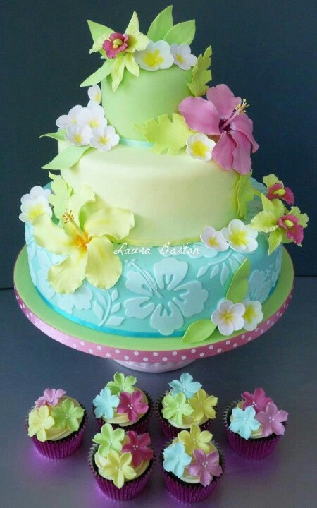 Hawaiian Luau Wedding Cake