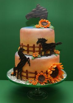 Horse and Sunflower Cake