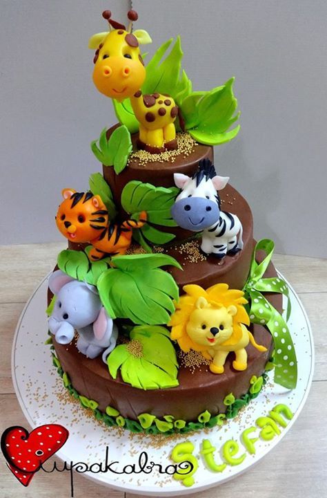 Jungle Theme Birthday Cake