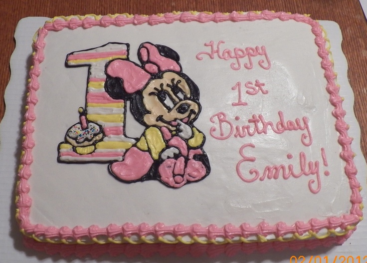 11 Photos of Minnie Mouse First Birthday Sheet Cakes 11 Photos of Minnie Mouse First Birthday Sheet Cakes