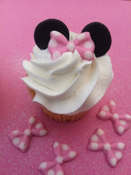 Minnie Mouse Bow Cupcake Toppers