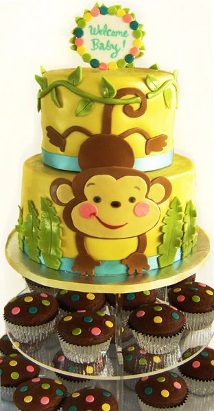 Monkey Baby Shower Cake Monkey Baby Shower Cake