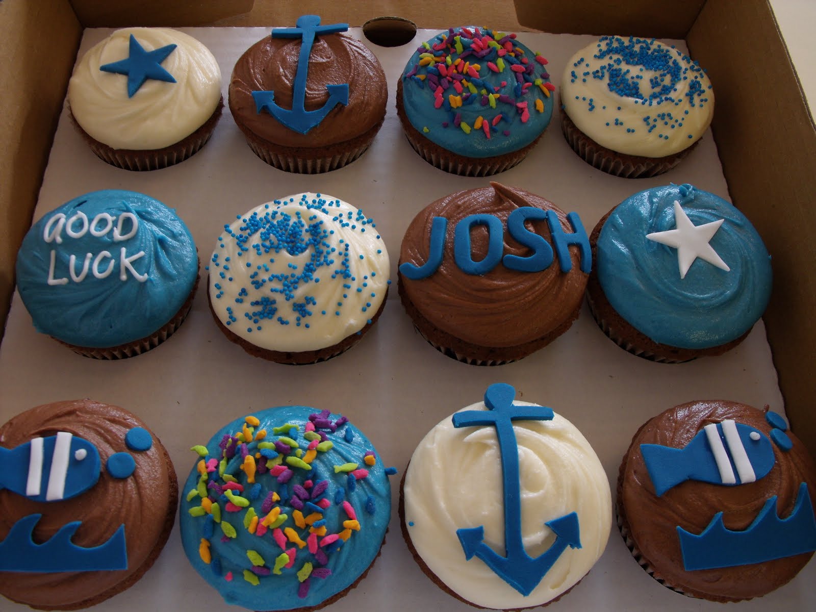 Navy Themed Cupcakes