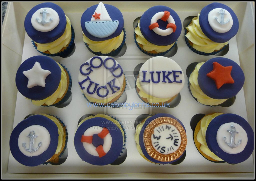 Navy Themes Cupcakes