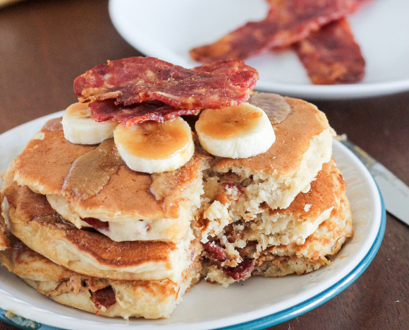 Peanut Butter Banana Bacon Pancakes Peanut Butter Banana Bacon Pancakes