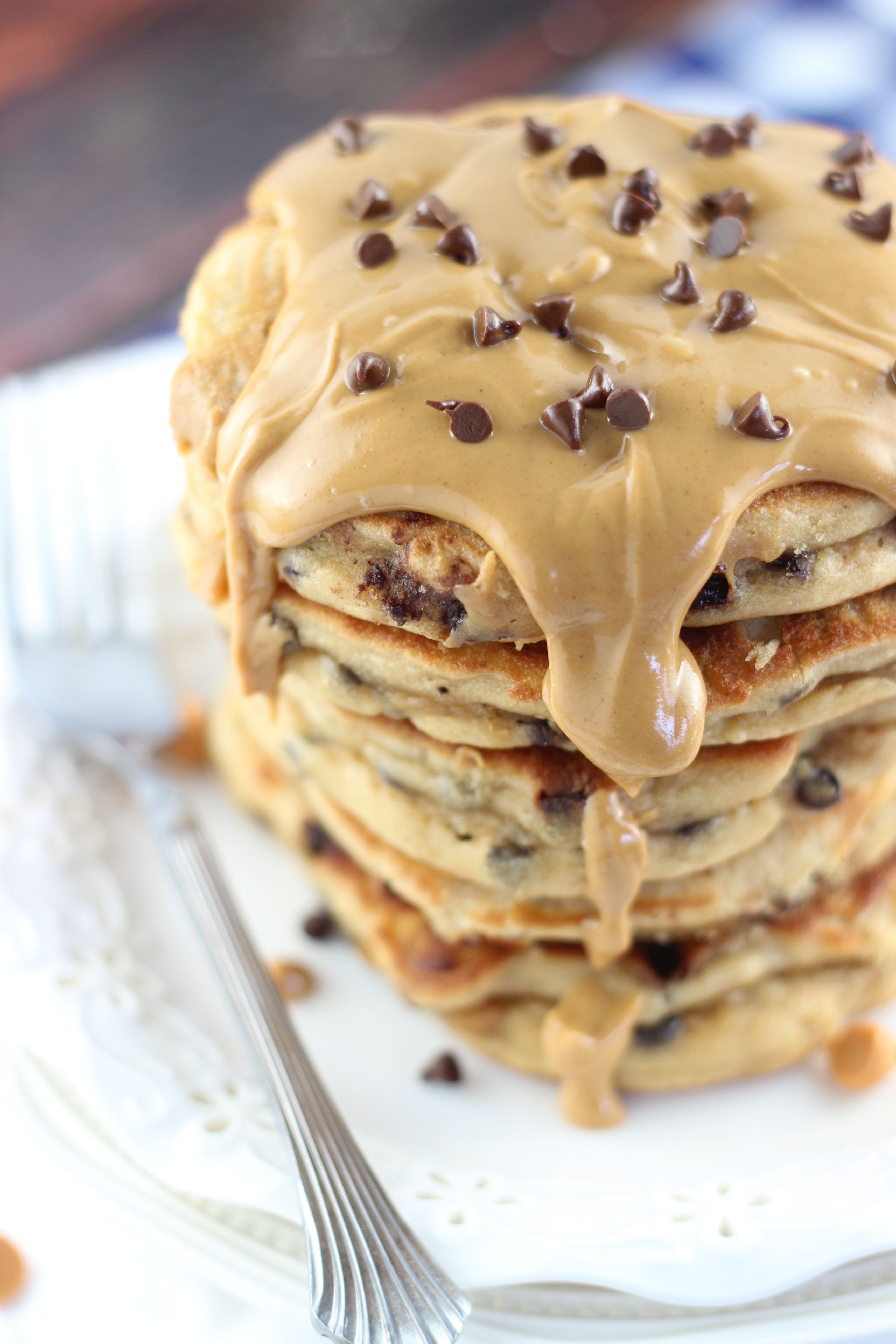 Peanut Butter Chocolate Chip Pancakes